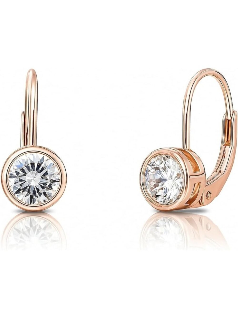 Elegant Sterling Silver CZ Solitaire Drop Earrings for Women, Various Cuts